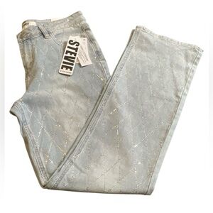 Stevie by Steve Madden Size 7 Rhinestone Bootcut Jeans – Light Wash – NWT